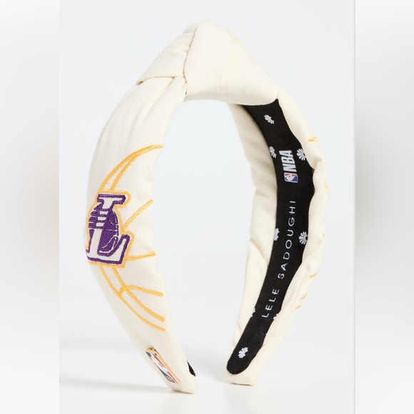 Lele Sadoughi Lele x LA Lakers Embroidered Headband - Picture 1 of 3
